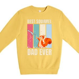 Squirrel Dad Funny Best Squirrel Dad Ever Premium Crewneck Sweatshirt