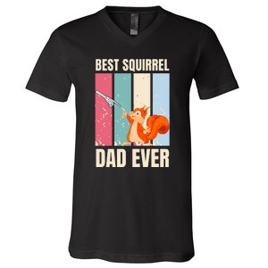 Squirrel Dad Funny Best Squirrel Dad Ever V-Neck T-Shirt