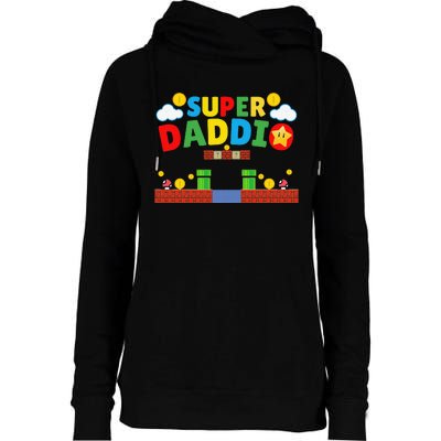 Super Dad ,Funny Dad ,Father's Day Gamer Daddy Super Daddio Womens Funnel Neck Pullover Hood