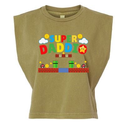 Super Dad ,Funny Dad ,Father's Day Gamer Daddy Super Daddio Garment-Dyed Women's Muscle Tee