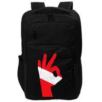 Scuba Diving Flag Ok Hand Sign Funny Scuba Diver Gift Impact Tech Backpack