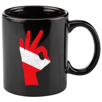 Scuba Diving Flag Ok Hand Sign Funny Scuba Diver Gift 11oz C Handle Ceramic Mug