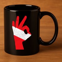 Scuba Diving Flag Ok Hand Sign Funny Scuba Diver Gift 11oz C Handle Ceramic Mug