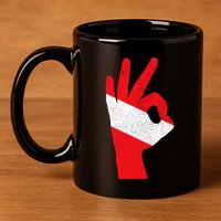 Scuba Diving Flag Ok Hand Sign Funny Scuba Diver Gift 11oz C Handle Ceramic Mug