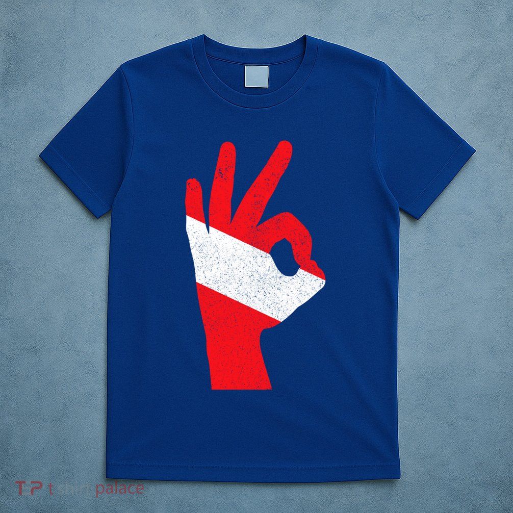 Scuba Diving Flag Ok Hand Sign Funny Scuba Diver Gift T-Shirt