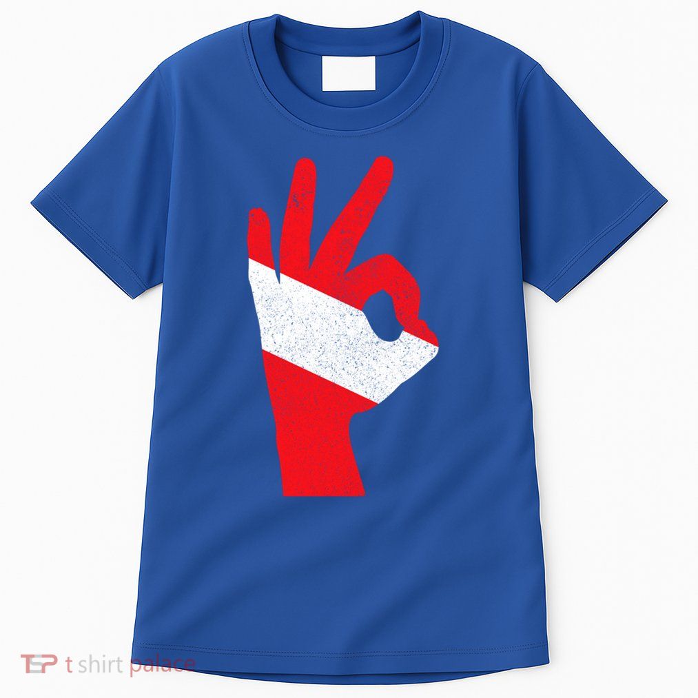 Scuba Diving Flag Ok Hand Sign Funny Scuba Diver Gift Tall T-Shirt