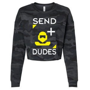 Send Dudes Funny Gamer Meme Cropped Pullover Crew