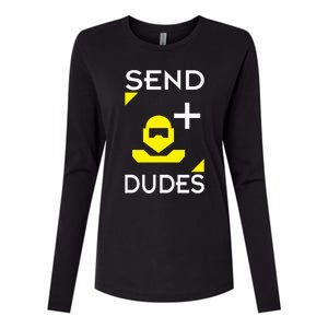 Send Dudes Funny Gamer Meme Womens Cotton Relaxed Long Sleeve T-Shirt