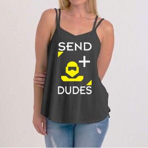 Send Dudes Funny Gamer Meme Women's Strappy Tank