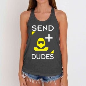 Send Dudes Funny Gamer Meme Women's Knotted Racerback Tank