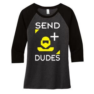 Send Dudes Funny Gamer Meme Women's Tri-Blend 3/4-Sleeve Raglan Shirt