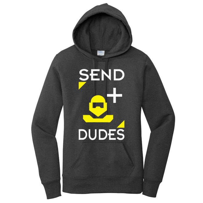 Send Dudes Funny Gamer Meme Women's Pullover Hoodie