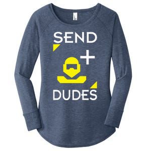 Send Dudes Funny Gamer Meme Women's Perfect Tri Tunic Long Sleeve Shirt