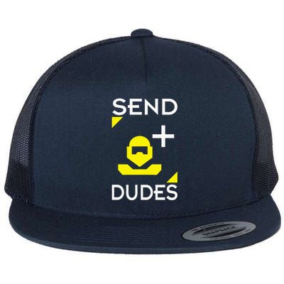 Send Dudes Funny Gamer Meme Flat Bill Trucker Hat