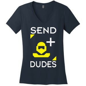 Send Dudes Funny Gamer Meme Women's V-Neck T-Shirt