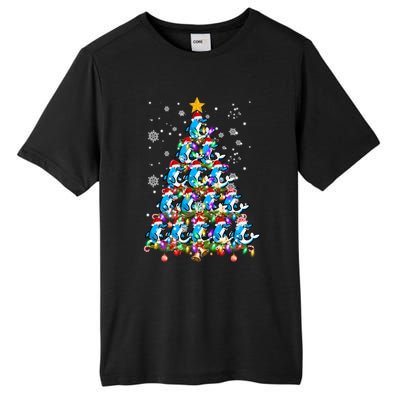 Santa Dolphin Fish Lover Xmas Gift Dolphin Christmas Tree Cute Gift Tall Fusion ChromaSoft Performance T-Shirt