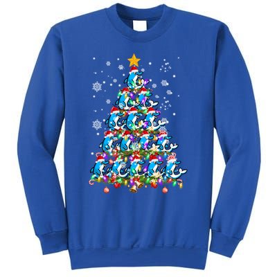 Santa Dolphin Fish Lover Xmas Gift Dolphin Christmas Tree Cute Gift Sweatshirt