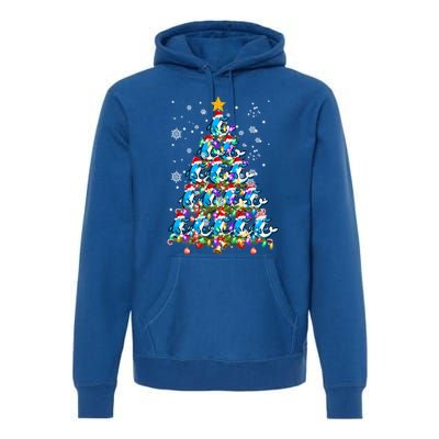 Santa Dolphin Fish Lover Xmas Gift Dolphin Christmas Tree Cute Gift Premium Hoodie