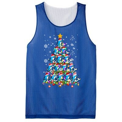 Santa Dolphin Fish Lover Xmas Gift Dolphin Christmas Tree Cute Gift Mesh Reversible Basketball Jersey Tank