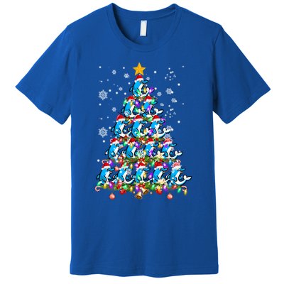 Santa Dolphin Fish Lover Xmas Gift Dolphin Christmas Tree Cute Gift Premium T-Shirt