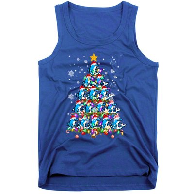 Santa Dolphin Fish Lover Xmas Gift Dolphin Christmas Tree Cute Gift Tank Top