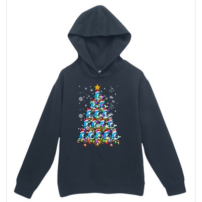 Santa Dolphin Fish Lover Xmas Gift Dolphin Christmas Tree Cute Gift Urban Pullover Hoodie