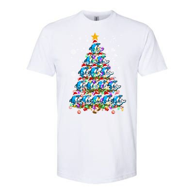 Santa Dolphin Fish Lover Xmas Gift Dolphin Christmas Tree Cute Gift Softstyle CVC T-Shirt