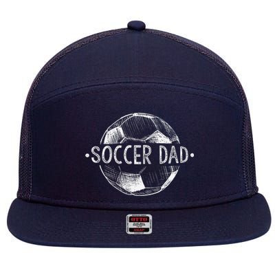 Soccer Dad Family Matching Team Player Gift Sport Lover Papa 7 Panel Mesh Trucker Snapback Hat