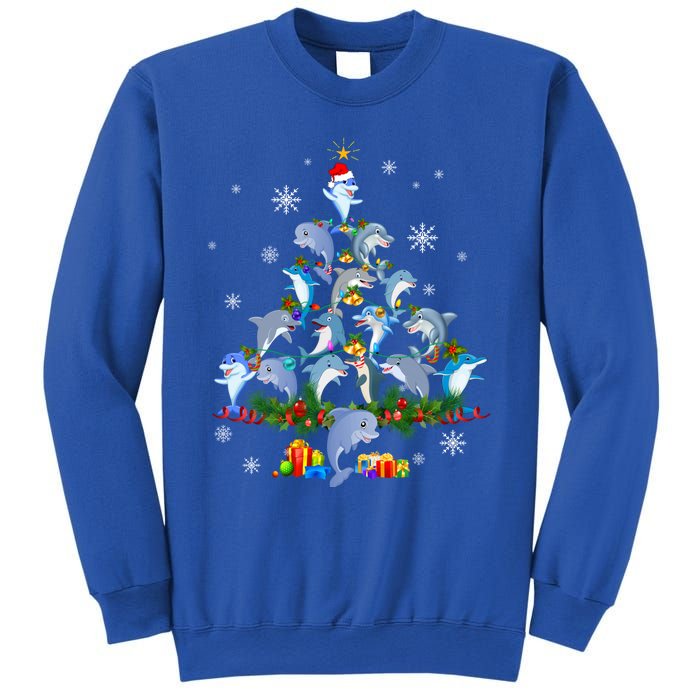 Santa Dolphin Fish Lover Xmas Dolphin Christmas Tree Funny Gift Sweatshirt