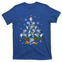 Santa Dolphin Fish Lover Xmas Dolphin Christmas Tree Funny Gift T-Shirt