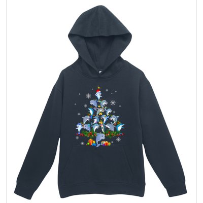 Santa Dolphin Fish Lover Xmas Dolphin Christmas Tree Funny Gift Urban Pullover Hoodie