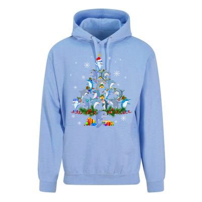 Santa Dolphin Fish Lover Xmas Dolphin Christmas Tree Funny Gift Unisex Surf Hoodie