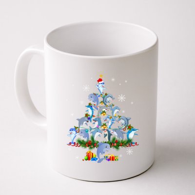 Santa Dolphin Fish Lover Xmas Dolphin Christmas Tree Funny Gift Coffee Mug