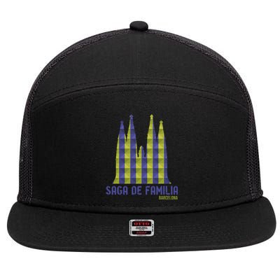 Saga De Familia Barcelona 7 Panel Mesh Trucker Snapback Hat