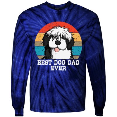 Sheepadoodle Dad Father Gift Idea For Fathers Day Tie-Dye Long Sleeve Shirt