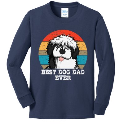 Sheepadoodle Dad Father Gift Idea For Fathers Day Kids Long Sleeve Shirt