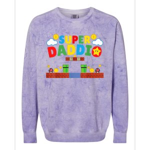 Super Dad ,Funny Dad ,Father's Day Gamer Daddy Super Daddio Colorblast Crewneck Sweatshirt