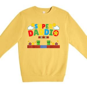 Super Dad ,Funny Dad ,Father's Day Gamer Daddy Super Daddio Premium Crewneck Sweatshirt