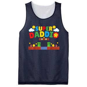 Super Dad ,Funny Dad ,Father's Day Gamer Daddy Super Daddio Mesh Reversible Basketball Jersey Tank