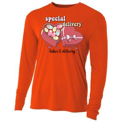 Special Delivery Funny L And D Nurse Happy Valentines Day Gift Cooling Performance Long Sleeve Crew