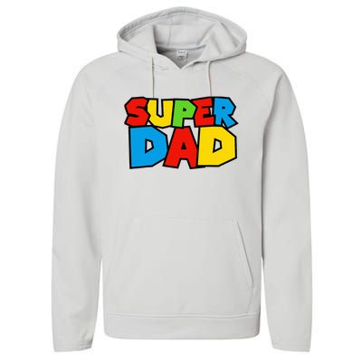 Super Dad Funny Gamer Performance Fleece Hoodie