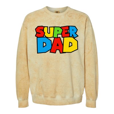 Super Dad Funny Gamer Colorblast Crewneck Sweatshirt