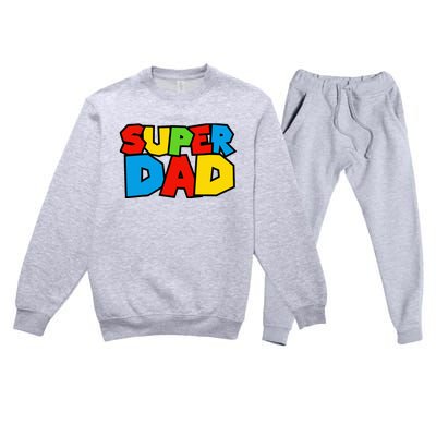 Super Dad Funny Gamer Premium Crewneck Sweatsuit Set