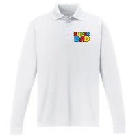 Super Dad Funny Gamer Performance Long Sleeve Polo