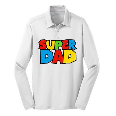 Super Dad Funny Gamer Silk Touch Performance Long Sleeve Polo