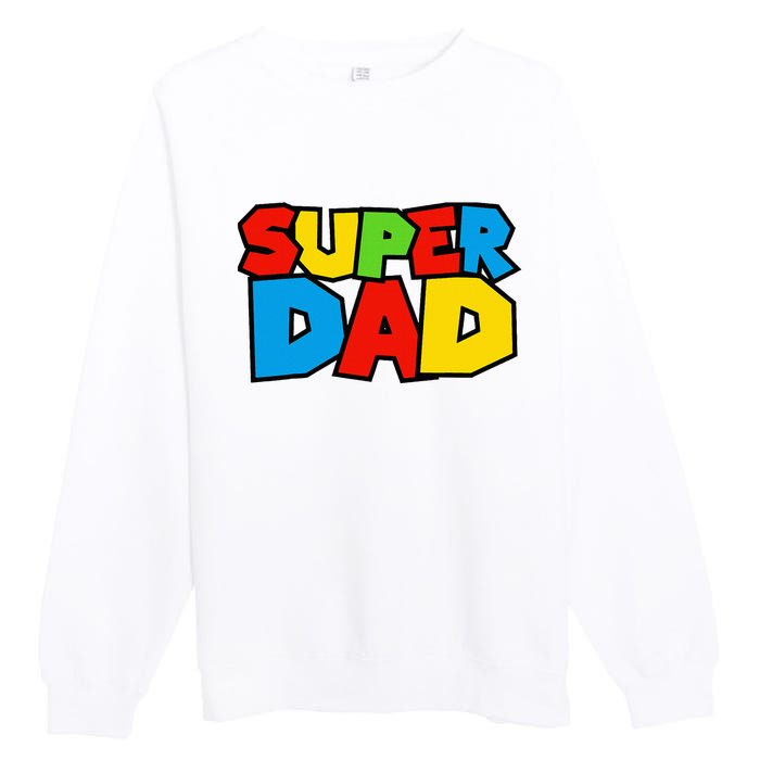 Super Dad Funny Gamer Premium Crewneck Sweatshirt