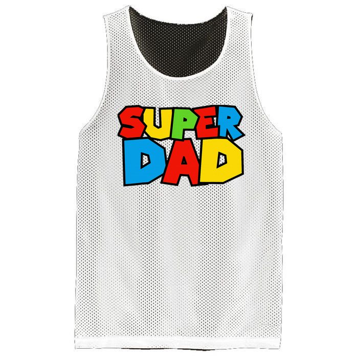 Super Dad Funny Gamer Mesh Reversible Basketball Jersey Tank