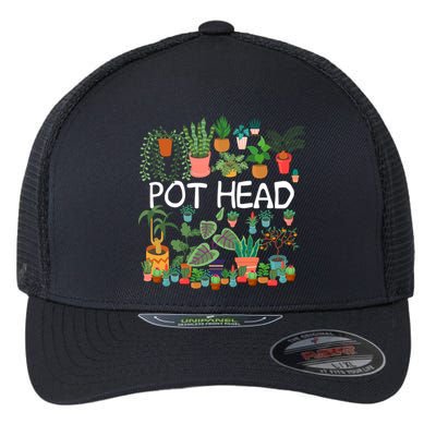 Succulent Design For Pot Head Gardeners Plant Lovers Funny Gift Flexfit Unipanel Trucker Cap