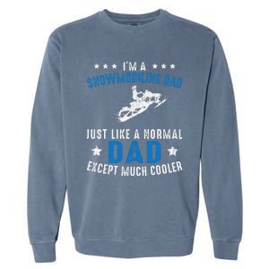 Snowmobiling Dad Fathers Day Snowmobile Rider Riding Garment-Dyed Sweatshirt