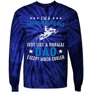 Snowmobiling Dad Fathers Day Snowmobile Rider Riding Tie-Dye Long Sleeve Shirt